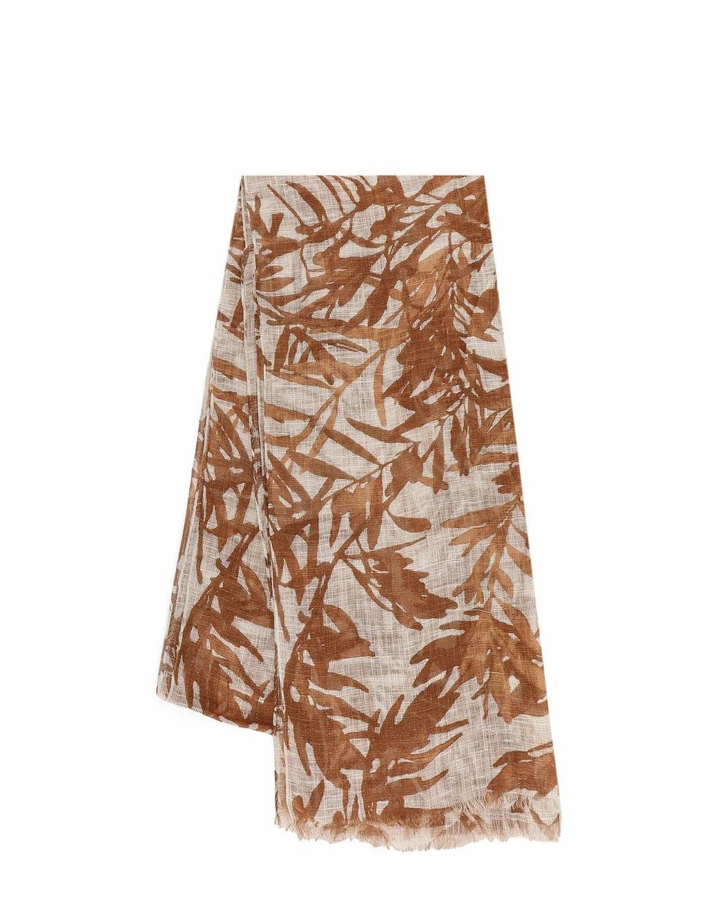 Brunello Cucinelli Natural Linen Blend Scarf Accessories & Slg