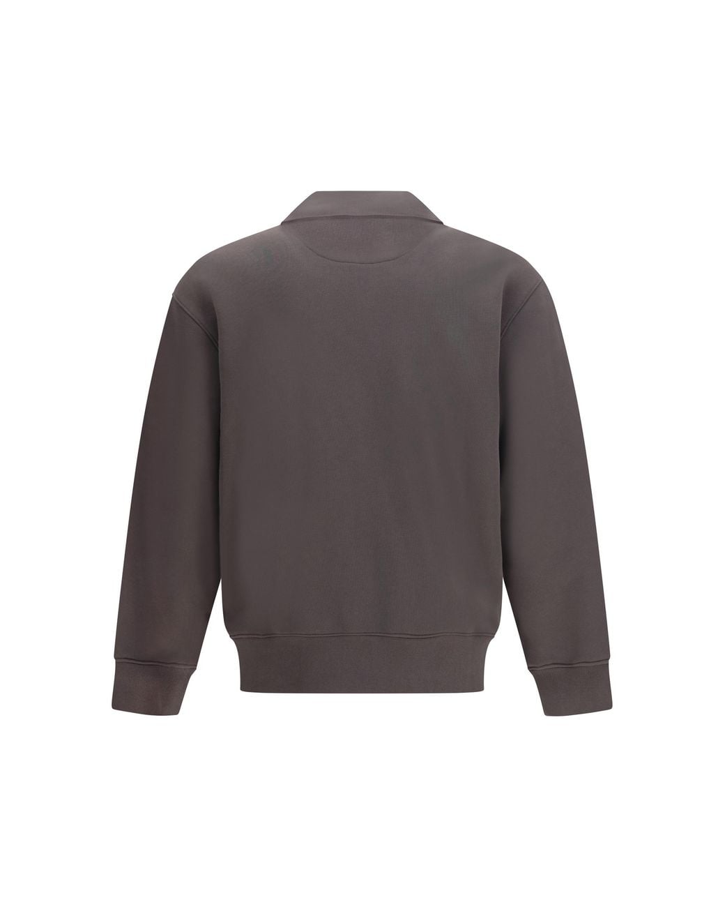Maison Kitsuné Gray Polo Sweatshirt Chillax Fox Organic Cotton Sweater for men
