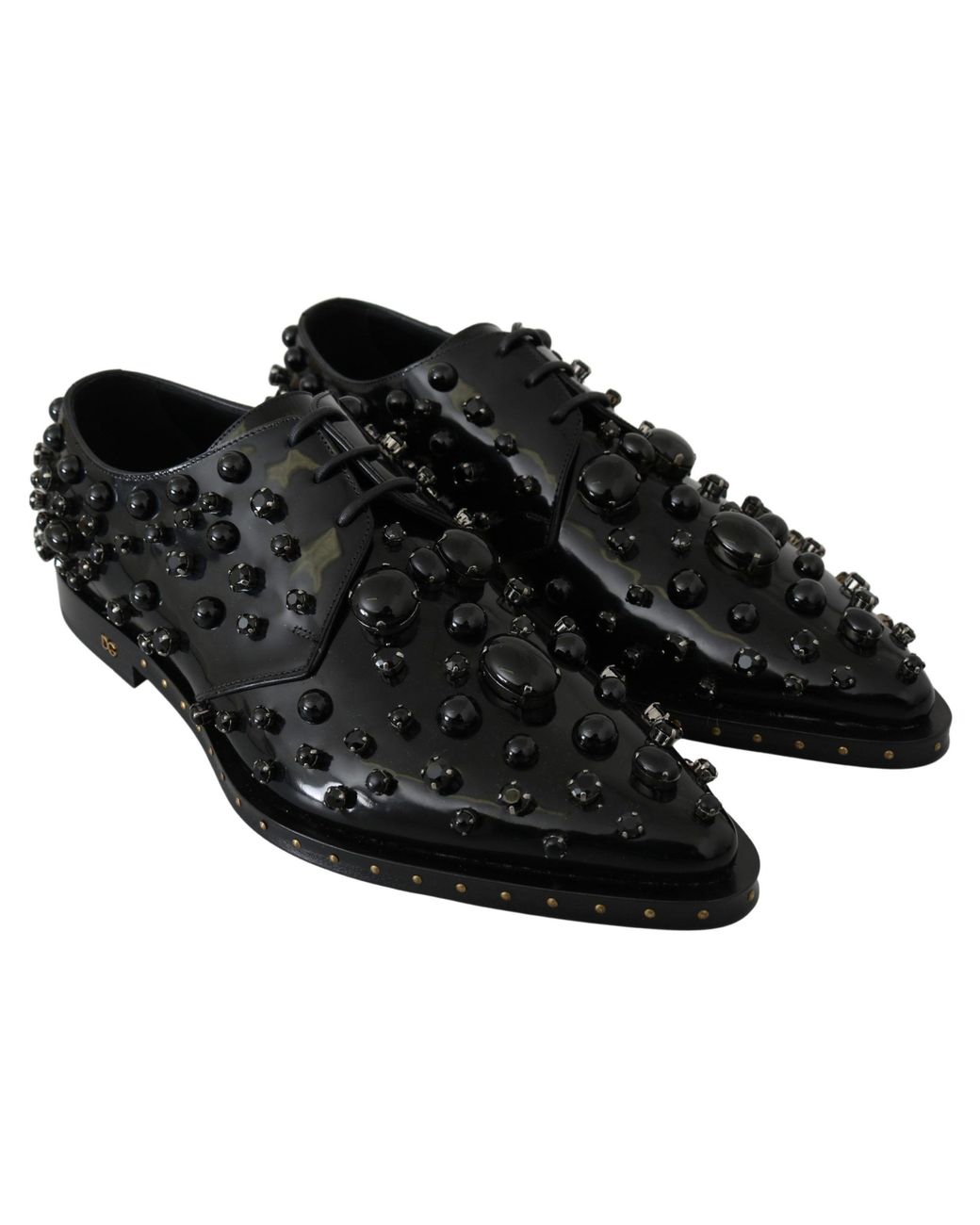 Dolce & Gabbana Black Elegant Dress Shoes With Crystals
