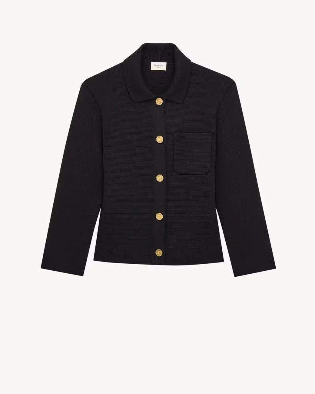 Saint Laurent Blue Saint Laurent Wool-Blend Textured Jacket