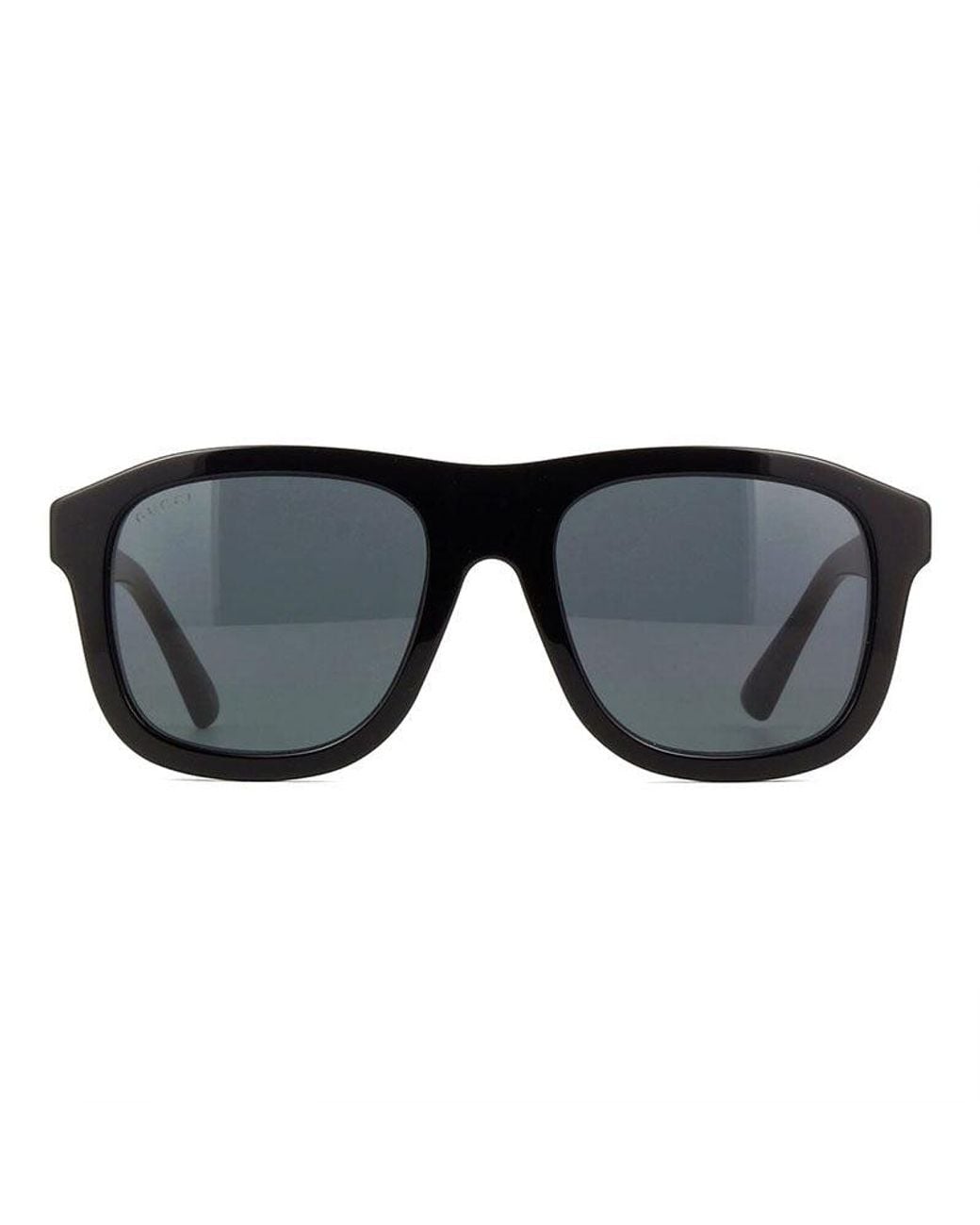 Gucci Black Sunglasses Aviator Full Rim, Striated Havana Frame And With Gunmetal Mirror Lens Gg1316S003 for men