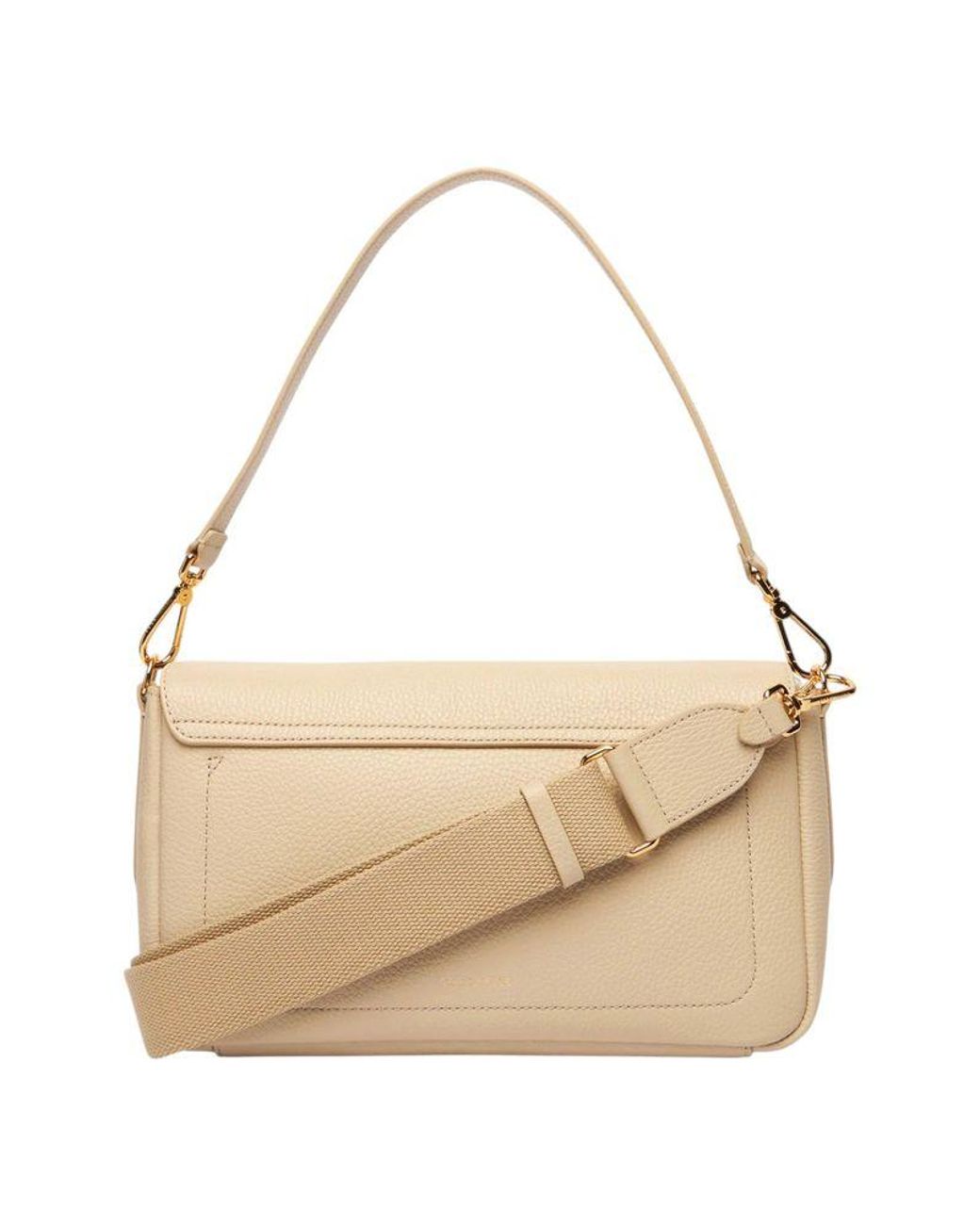 Coccinelle Natural Grained Leather Shoulder Bag C-Me Lock Large