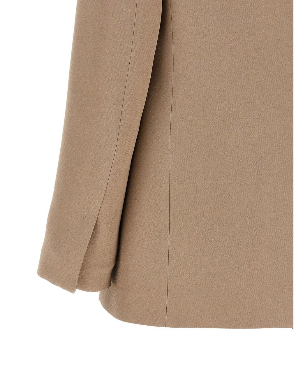 Fabiana Filippi Natural Linen-Viscose Twill V-Neck Blazer