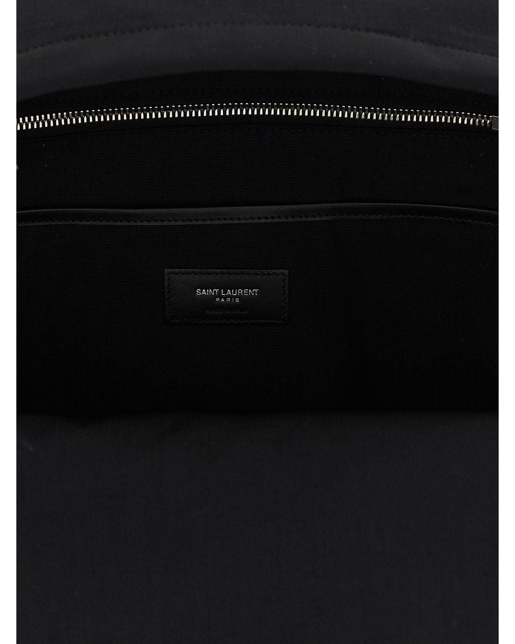 Saint Laurent Black Technical Fabric With Leather Details Backpack