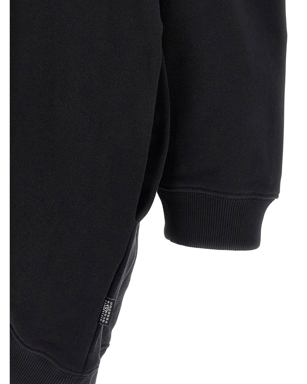 MM6 by Maison Margiela Black Off-Shoulder Hooded Dress