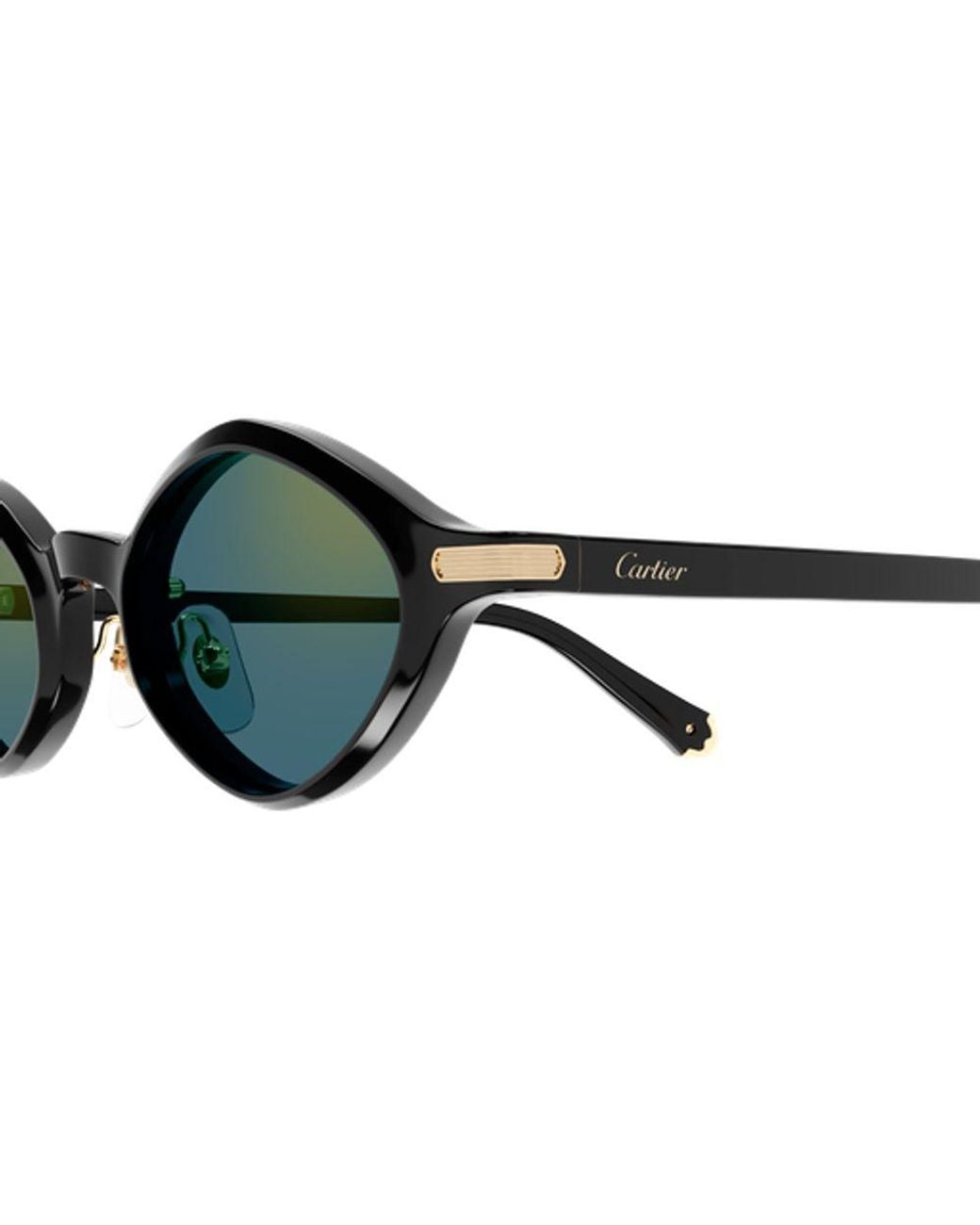 Cartier Geometric-Frame Sunglasses 007 in Green | Lyst UK