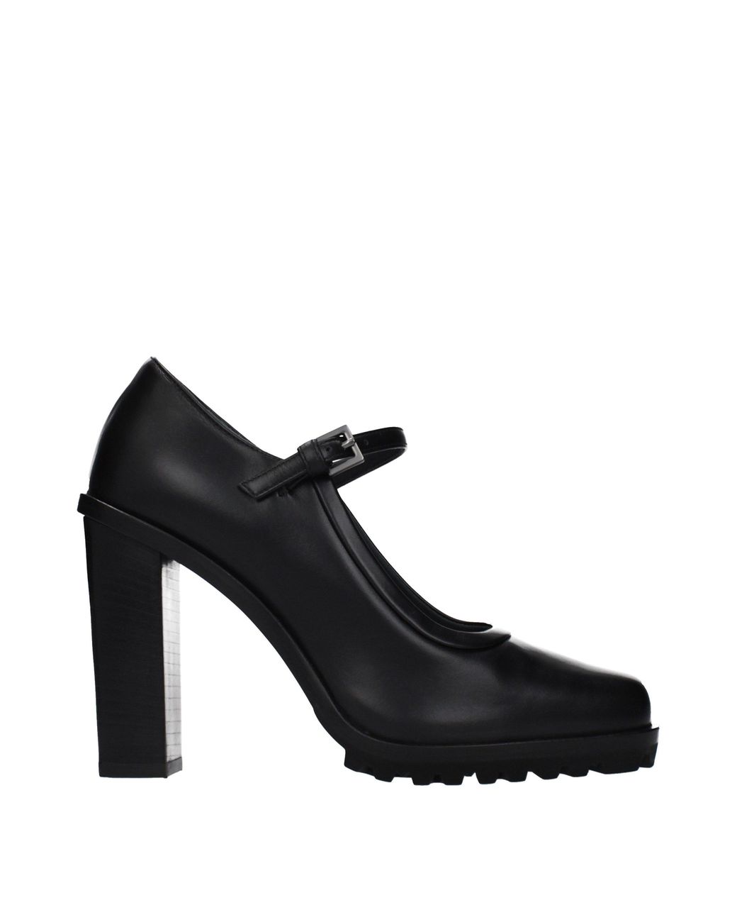 Max Mara Black Mary Jane Heels Leather
