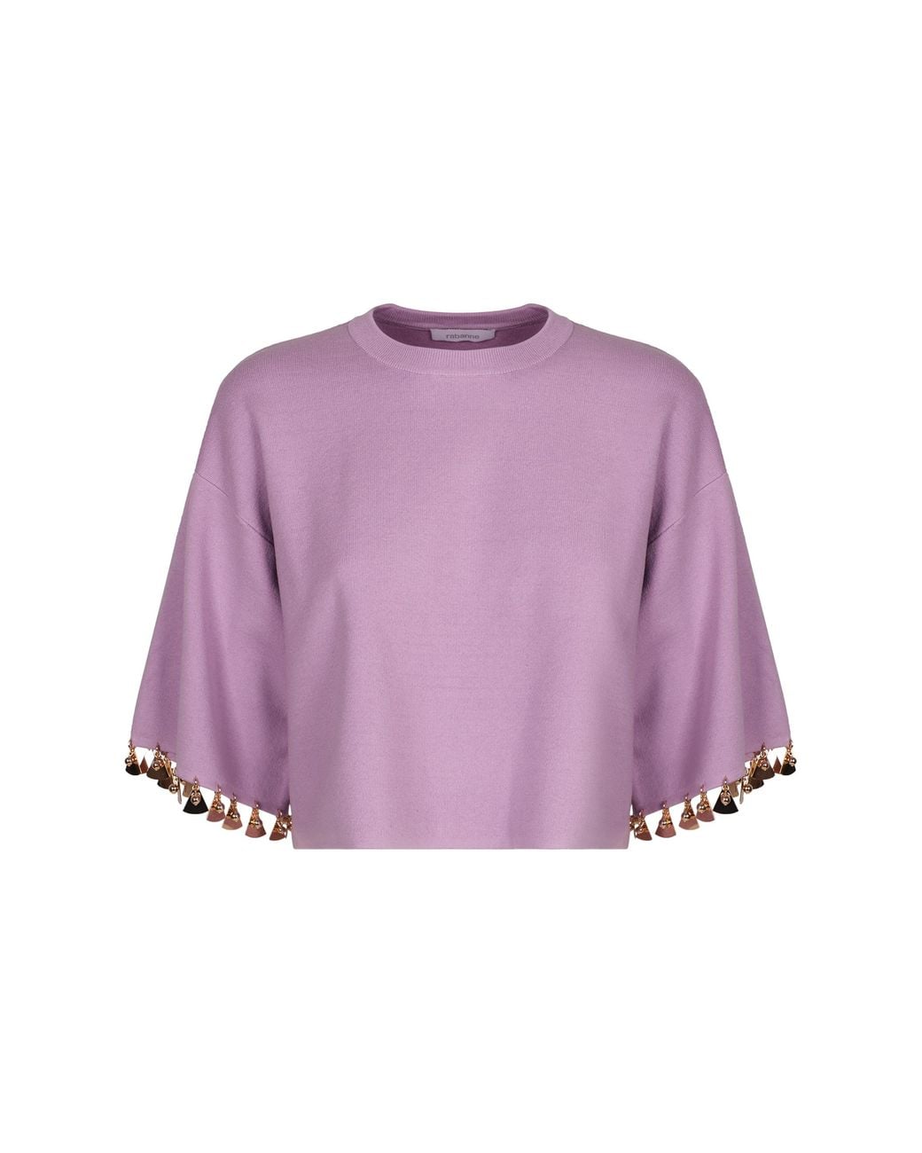 Rabanne Purple Cotton Blend Crew-Neck Sweater
