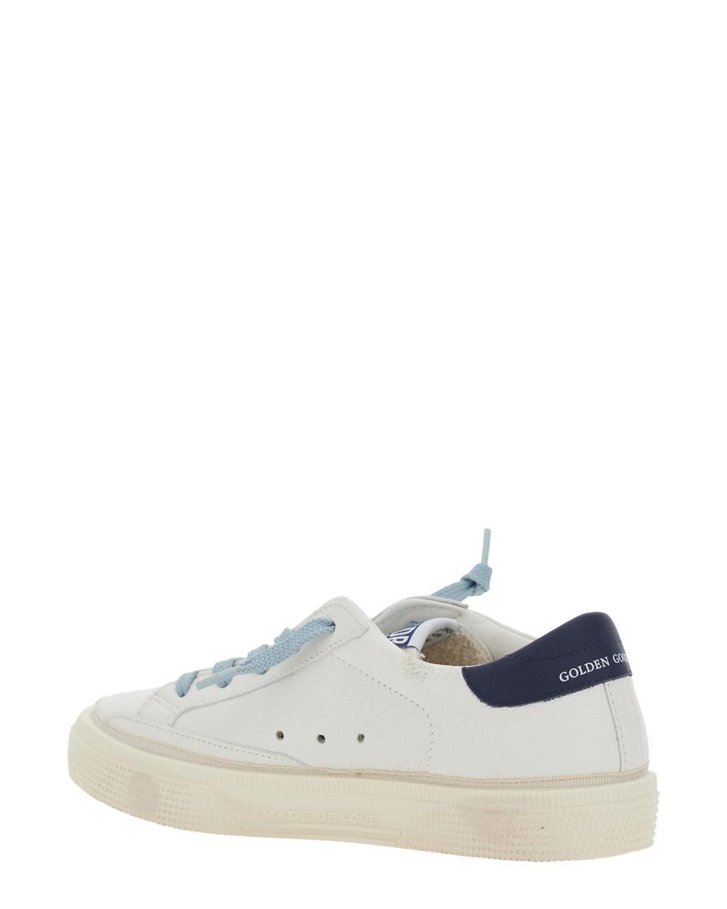 Golden Goose Deluxe Brand White Low Top Sneakers May Leather Goat Trainers for men