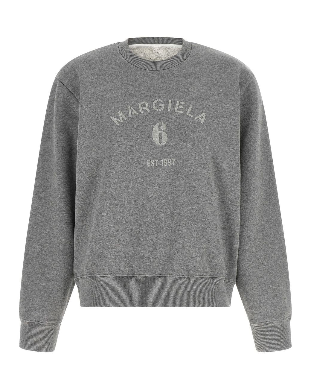 MM6 by Maison Margiela Gray Logo Print Sweatshirt