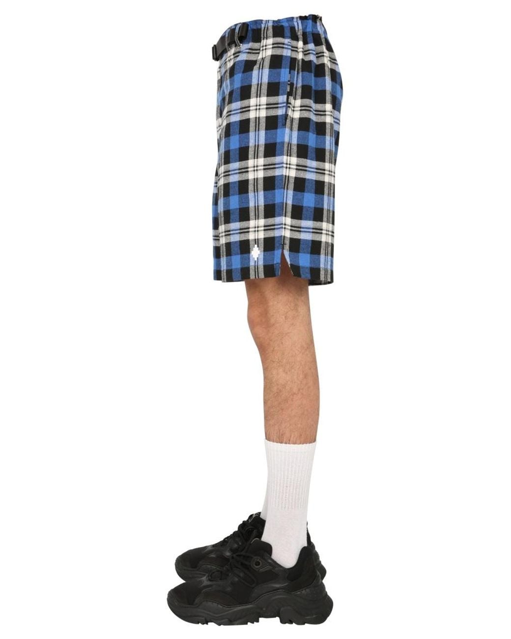 Marcelo Burlon Blue Bermuda With Belt Short for men