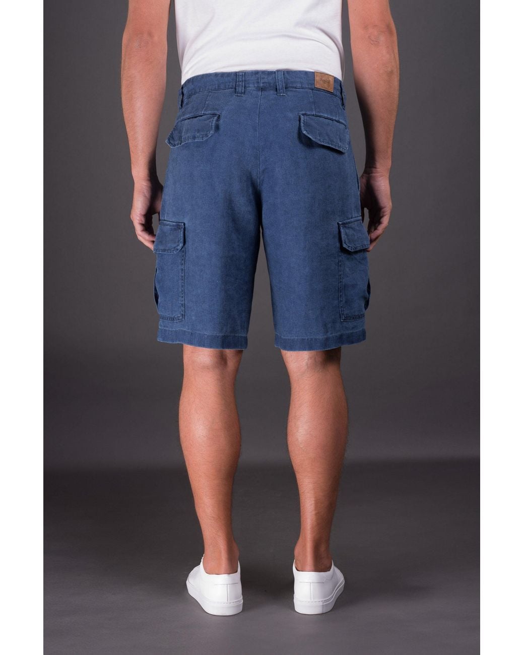 Moorer Blue Cargo Cotton Trousers for men