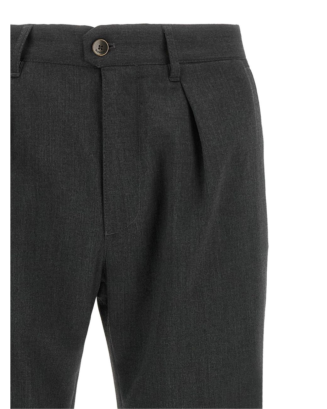 Incotex Gray Wool Blend With Adjustable Tabs Trousers for men