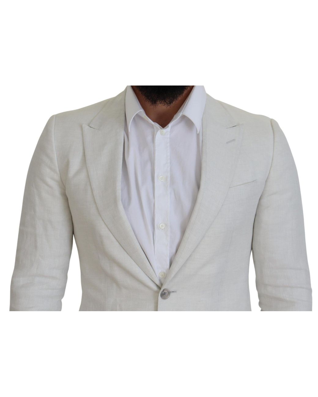 Dolce & Gabbana Gray Linen Slim Fit Jacket Blazer Clothing for men
