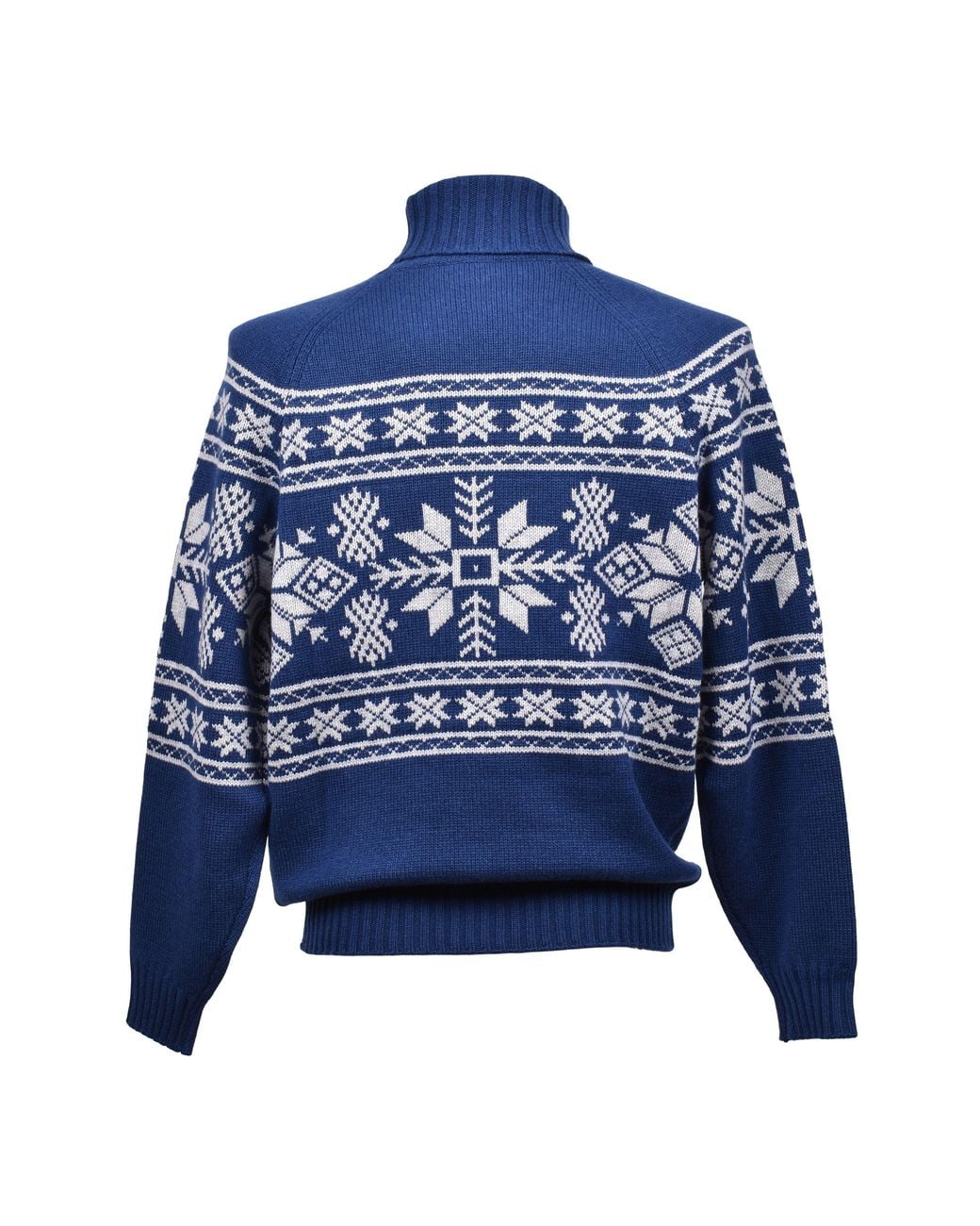 Brunello Cucinelli Blue 100% Cashmere Two Tone Turtle Neck Sweater for men