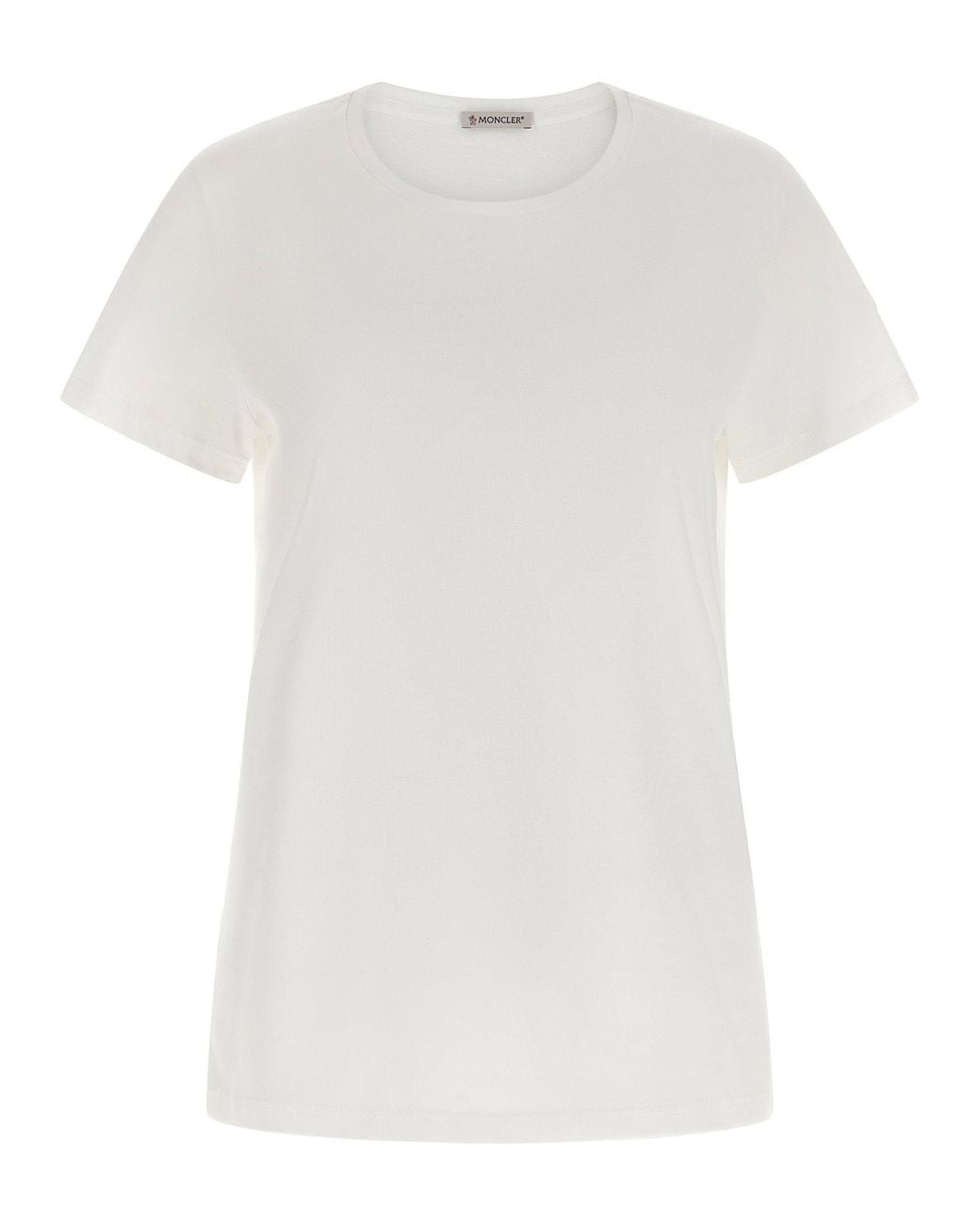 Moncler White Logo Patch T-Shirt