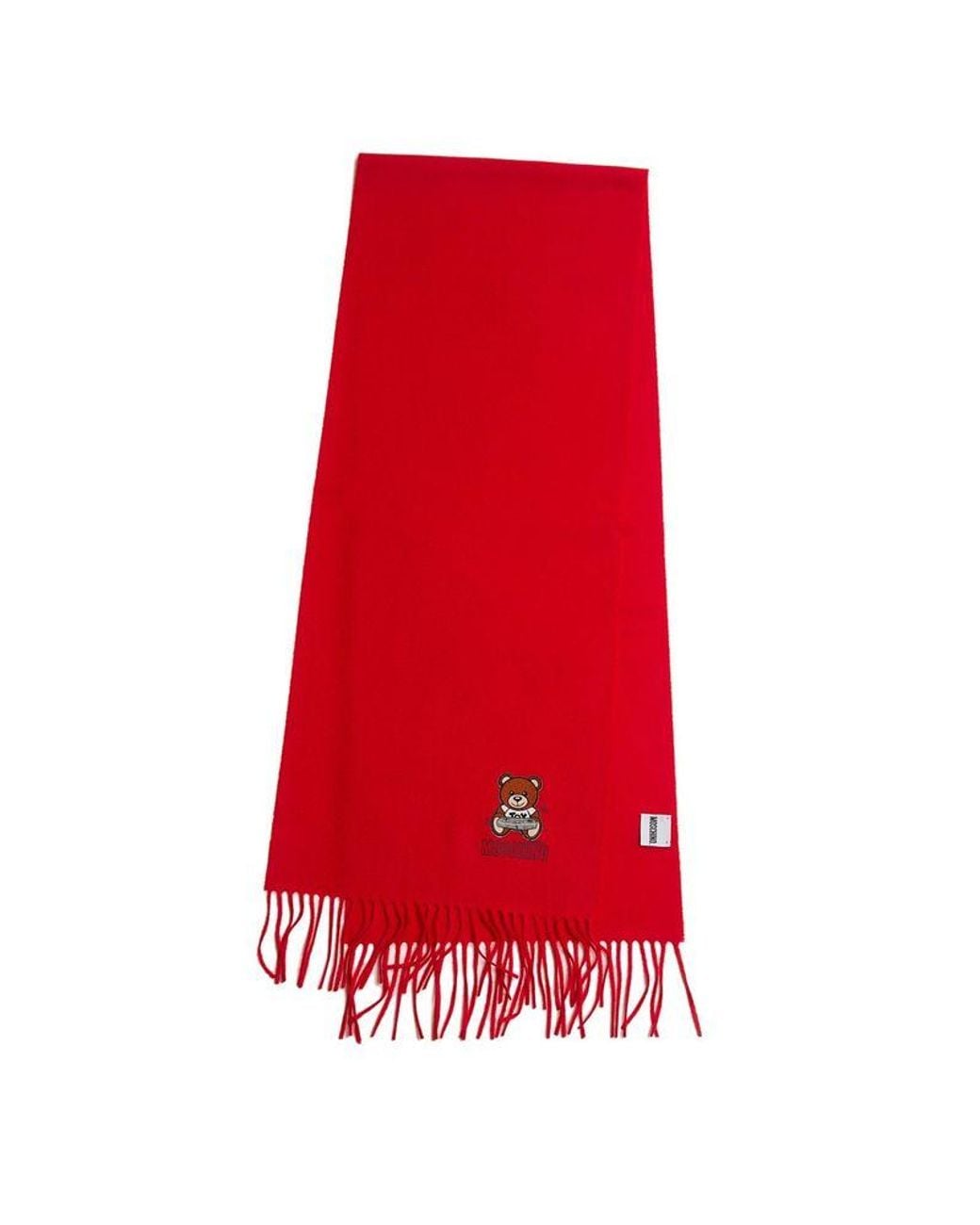 Moschino Red Scarf Lambswool Accessories