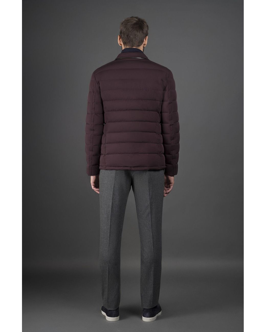 Moorer Gray Amaranth Quilted Blazer Jacket for men