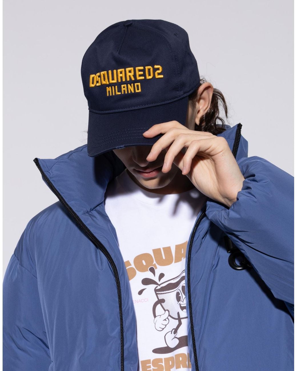 DSquared² Blue Milano Logo Baseball Cap for men