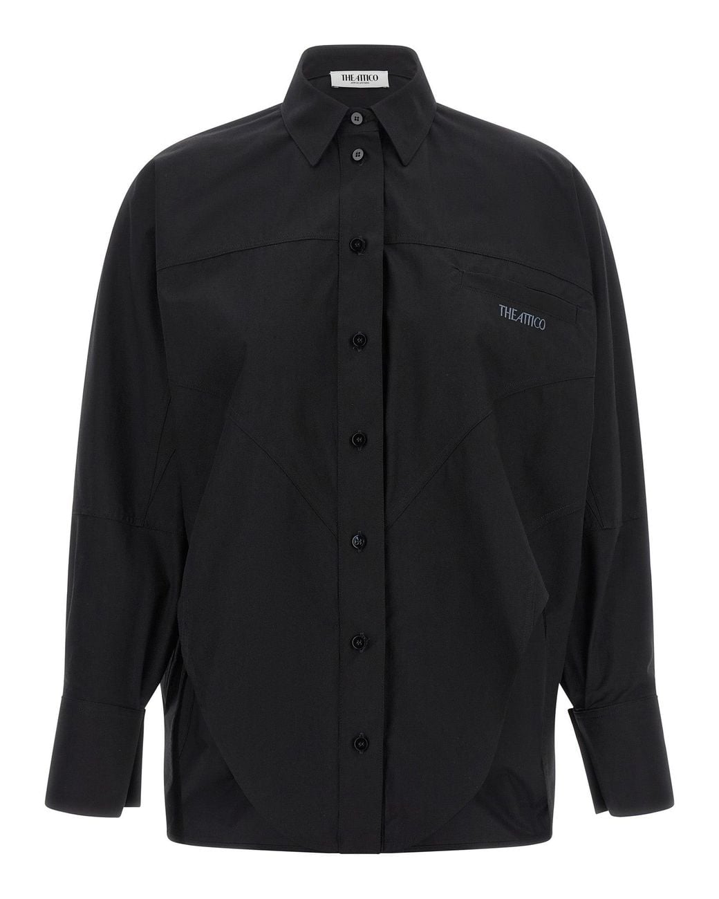 The Attico Black Shaped Hem Shirt