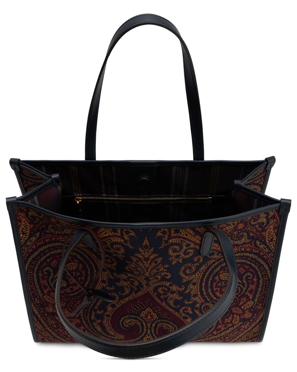 Etro Black Tote Bag Paisley Canvas