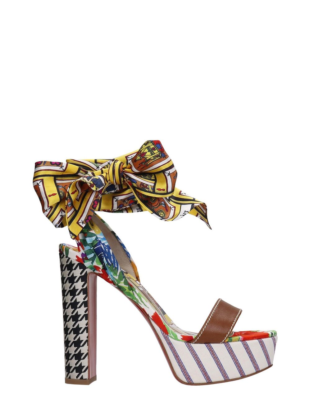 Christian Louboutin Alta 130 Sandals In Fabric | Lyst