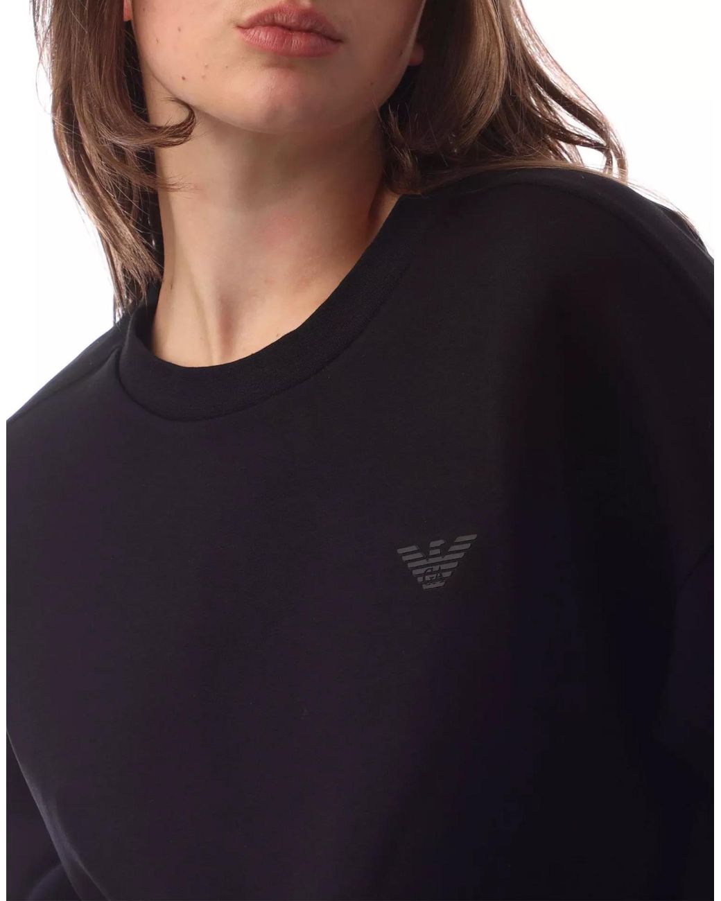 Emporio Armani Blue Crewneck Logo Sweatshirt Clothing Knitwear