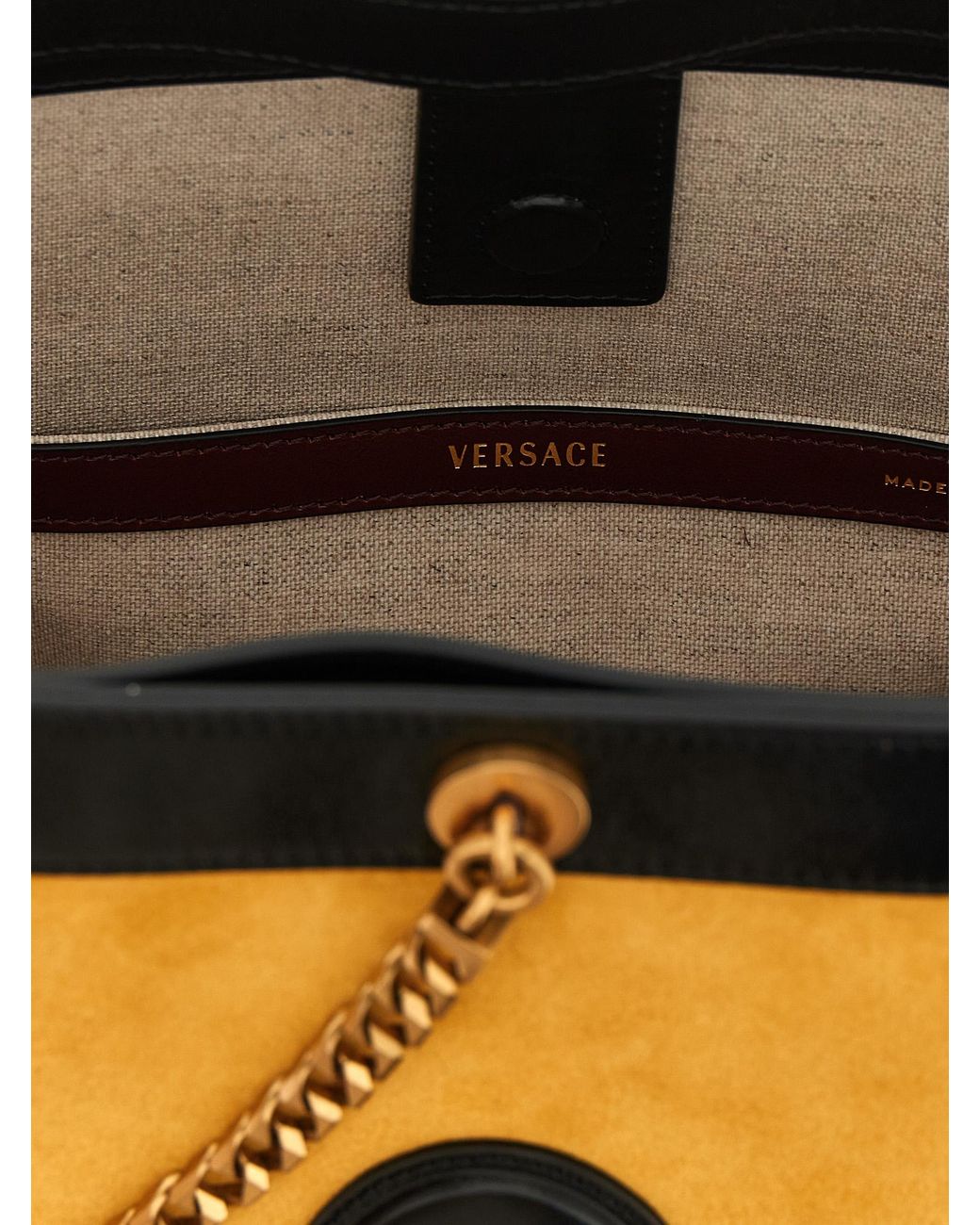 Versace Metallic Calfskin Shoulder Bag