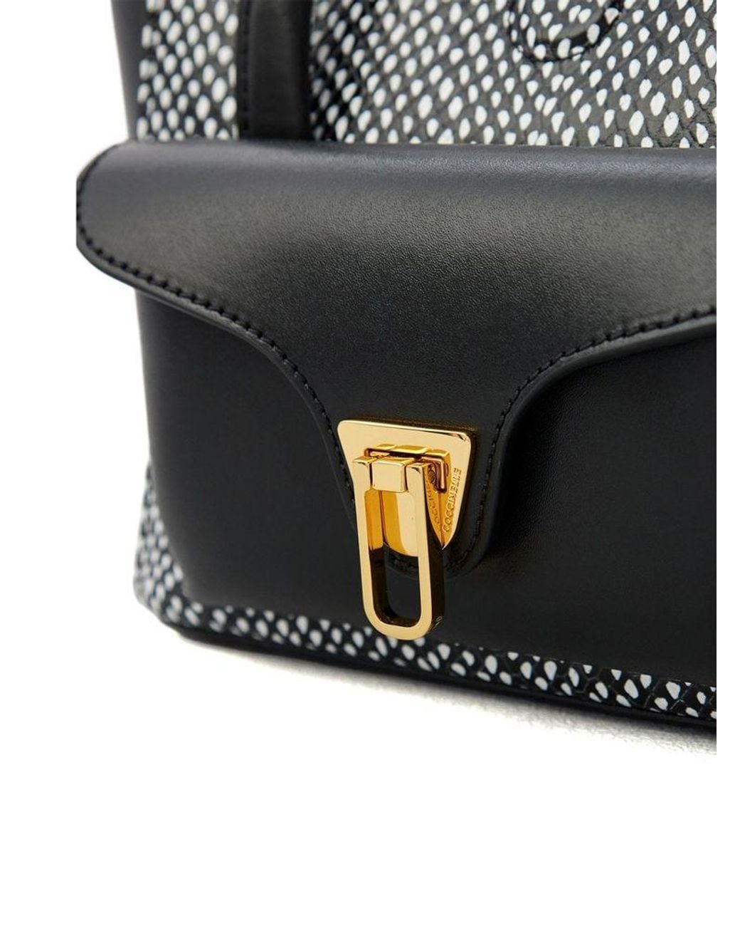 Coccinelle Black Handbag- Calf Split Leather Bags Handbags
