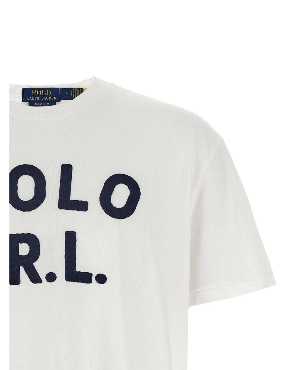 Polo Ralph Lauren White Logo-Embroidered Cotton Jersey T-Shirt