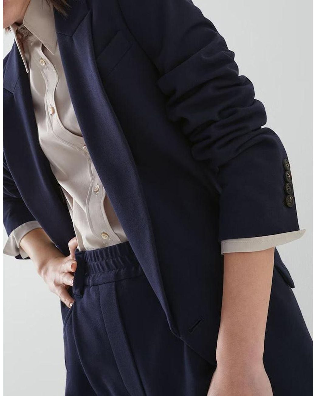 Brunello Cucinelli Blue Tailored Cotton Jacket