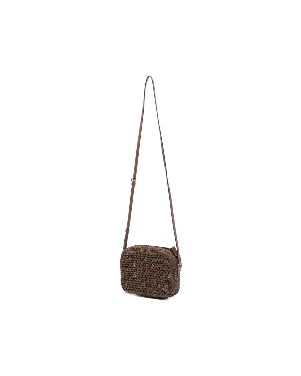 Anya Hindmarch White Cross Body Bag Woven Raffia Satchels