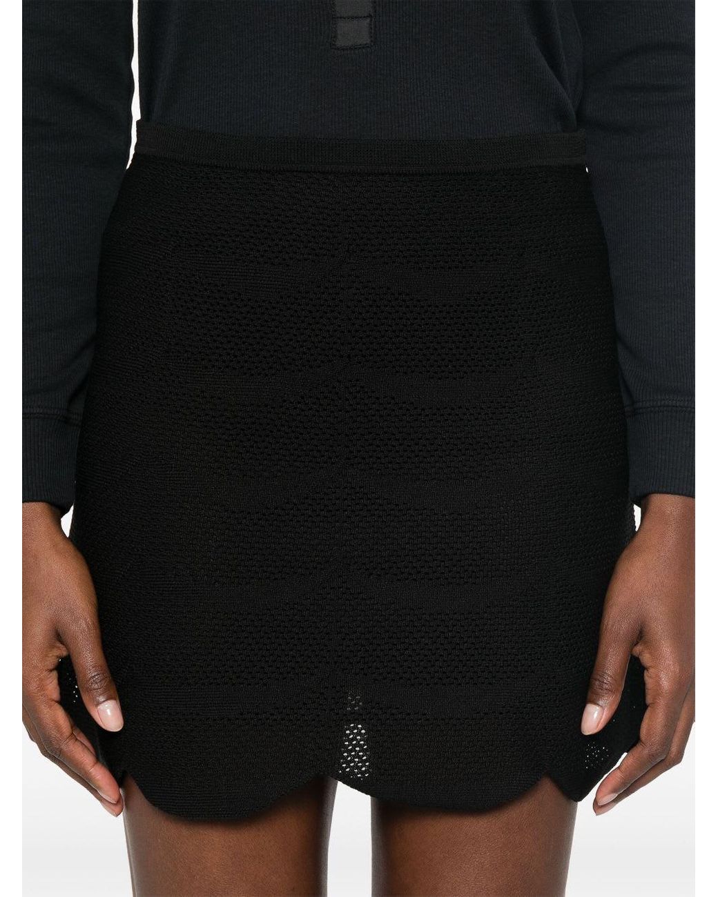 Tom Ford Black Silk And Cotton Mini Skirt