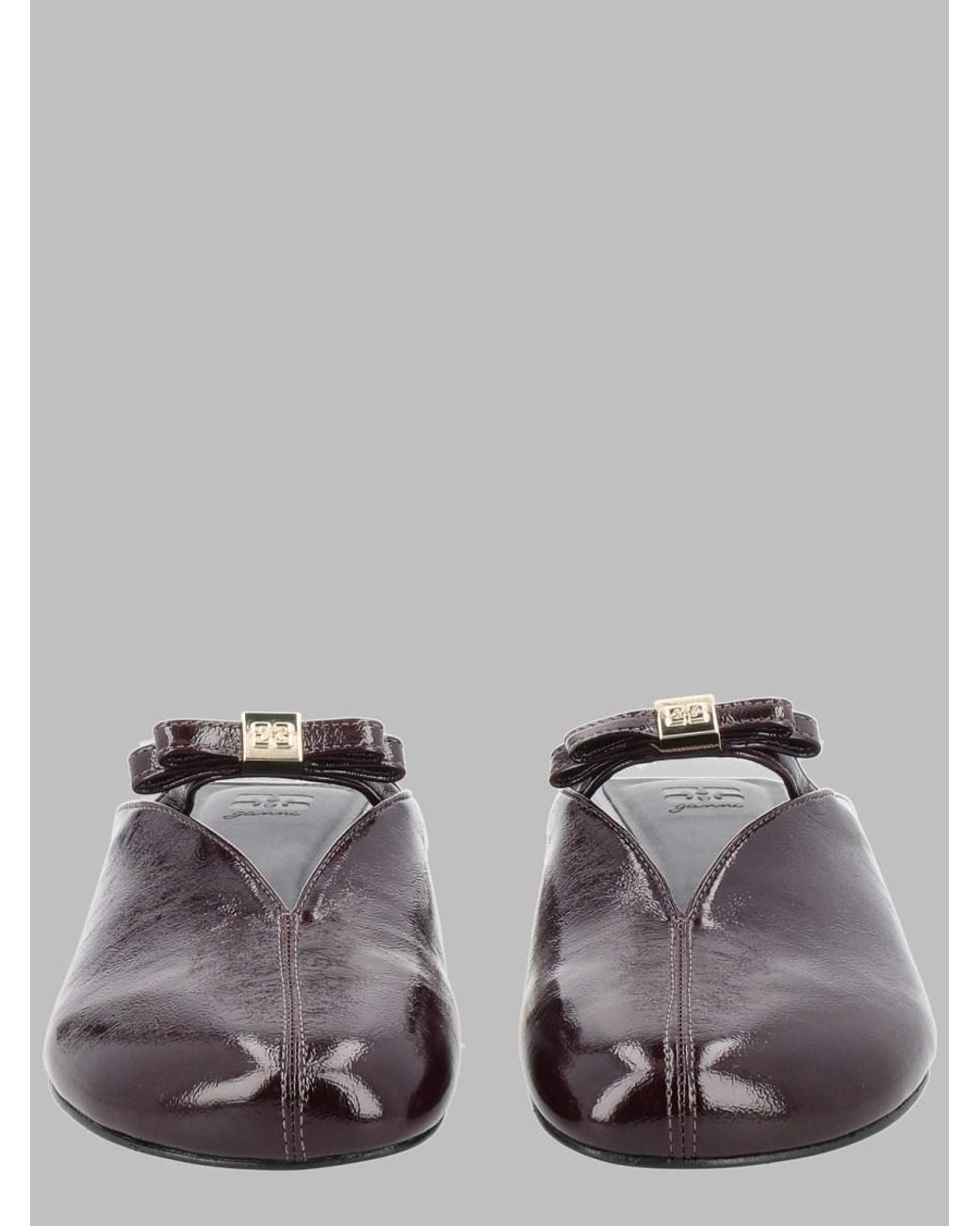 Ganni Gray Mule Sue Low Heel Bio-Based Polyurethane