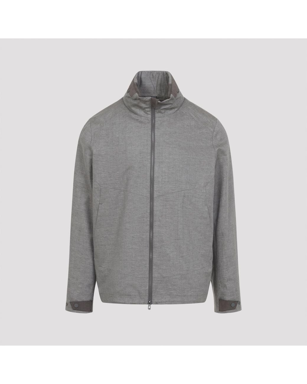 Sease Gray Laminated Jacket Linen for men