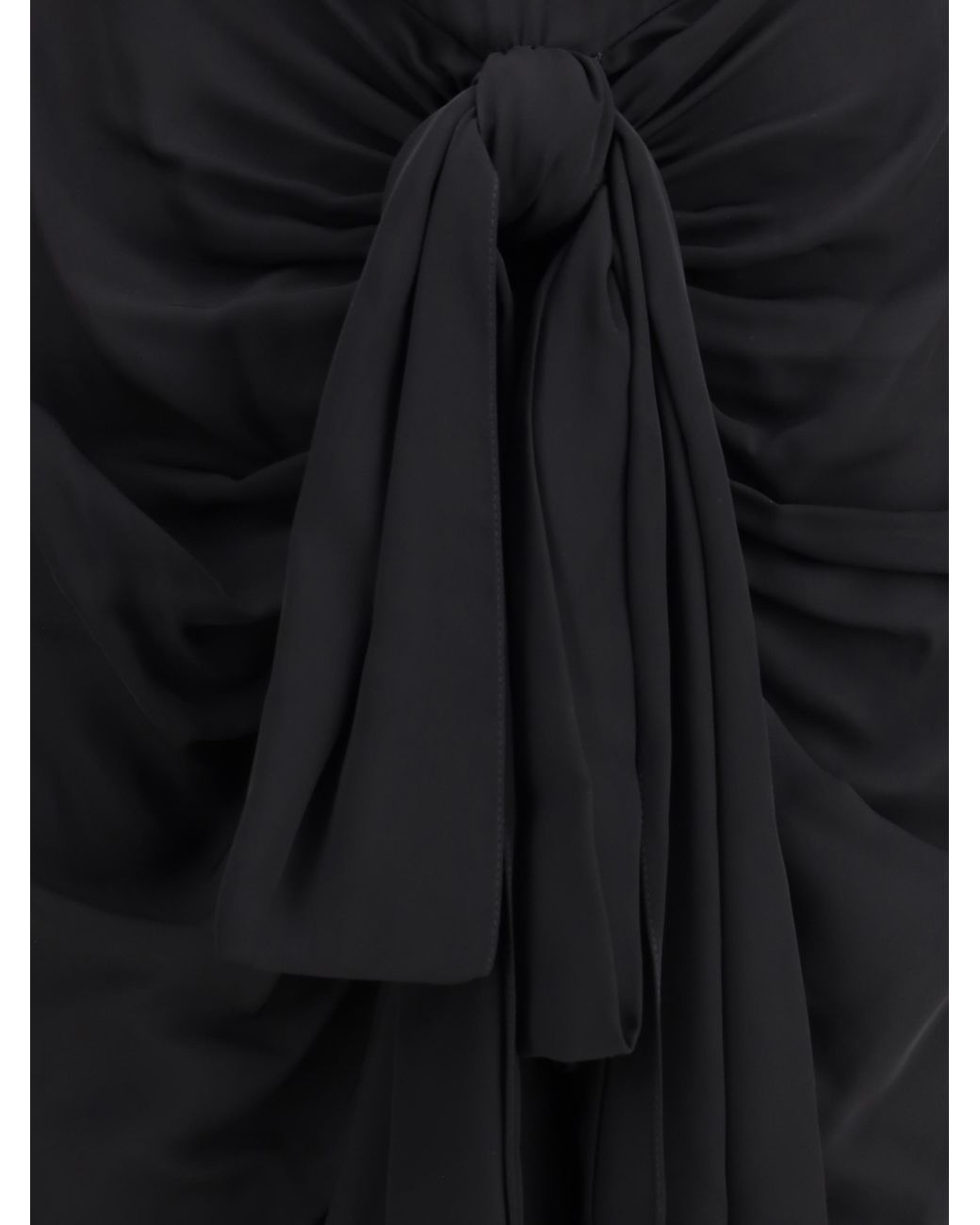 Alaïa Black Dress Draped Viscose