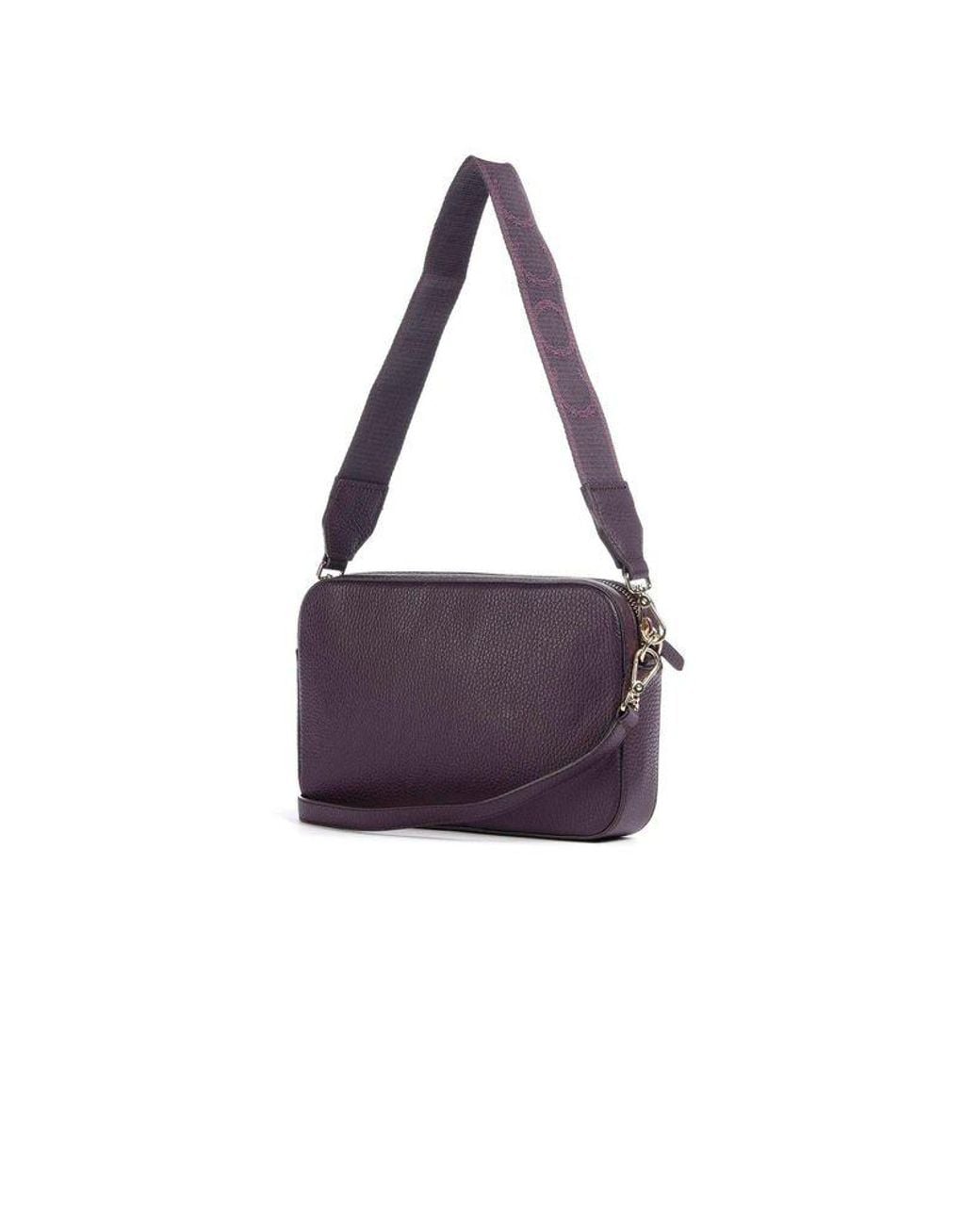 Coccinelle Purple Shoulder Bag Cowhide
