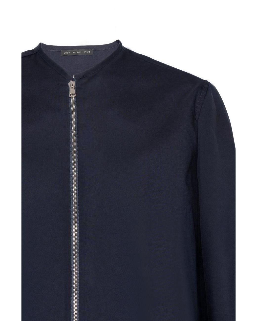 Low Brand Blue Virgin Wool Comfort-Fit Jacket With Double-Slider Zip Closure And Two-Tone Tab for men