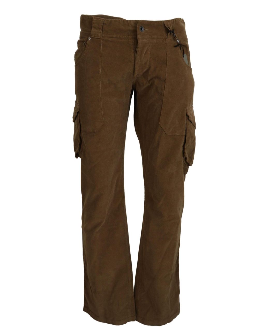 Ermanno Scervino Gray Cotton Corduroy Cargo Pants Elastane for men