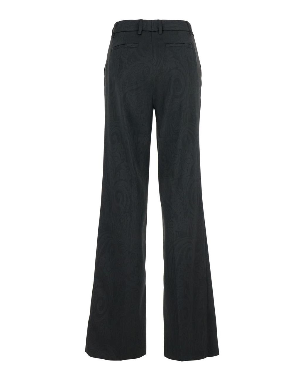 Le Plain Black Trousers With Damask Effect