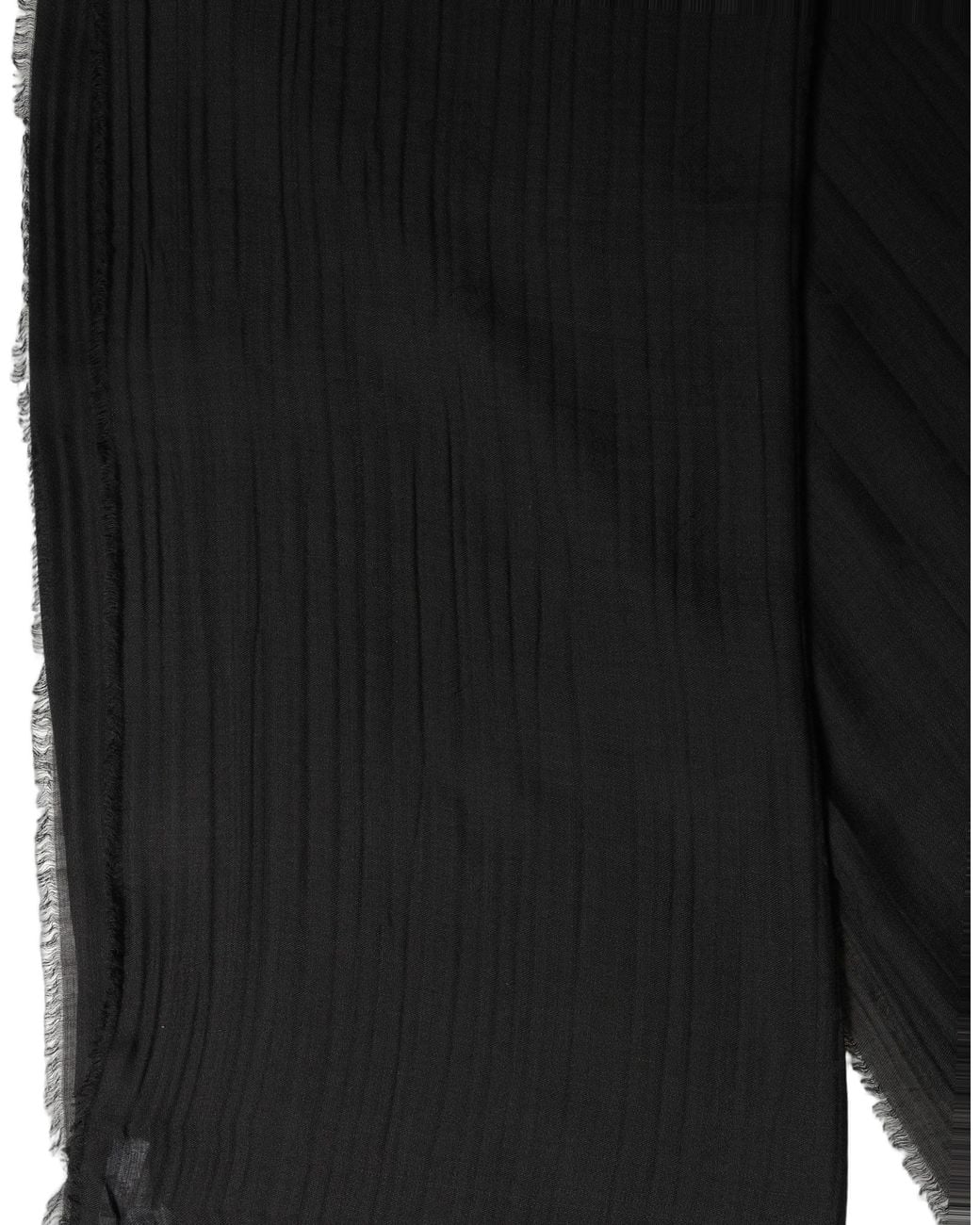 Dolce & Gabbana Black Silk Wool Fringed Lace Stole Scarf Cashmere for men