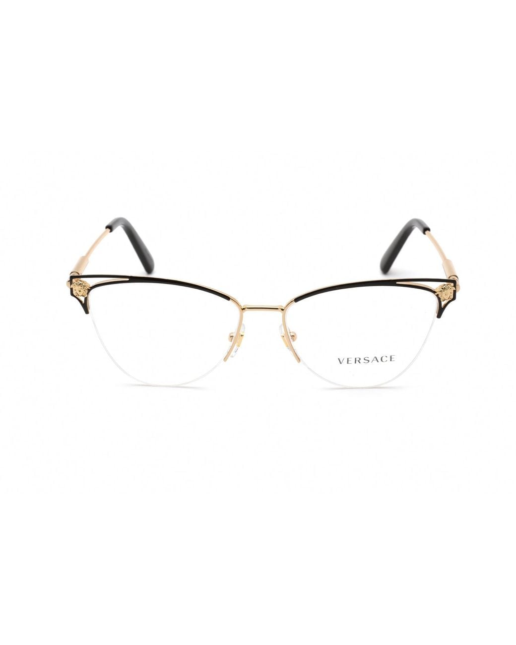 Versace Black Versace 0Ve1280 Rectangular Metal Eyeglasses