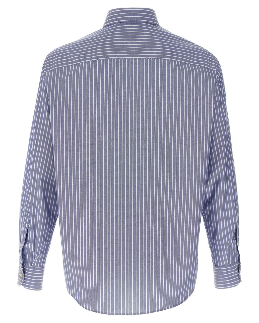 Valentino Garavani Blue Striped Oxford Cotton Shirt for men