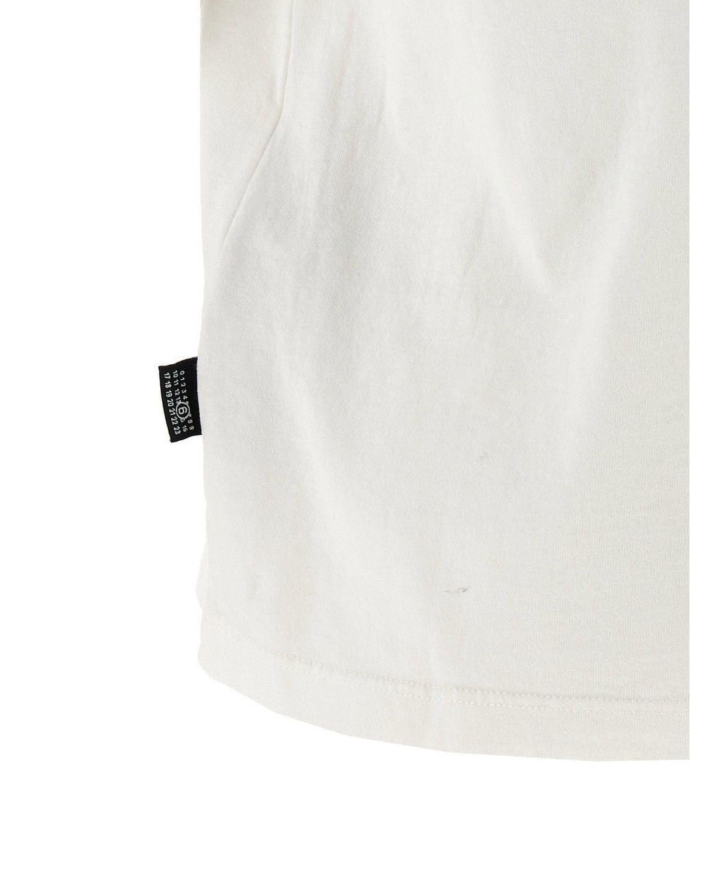MM6 by Maison Margiela White Arc Print T-Shirt