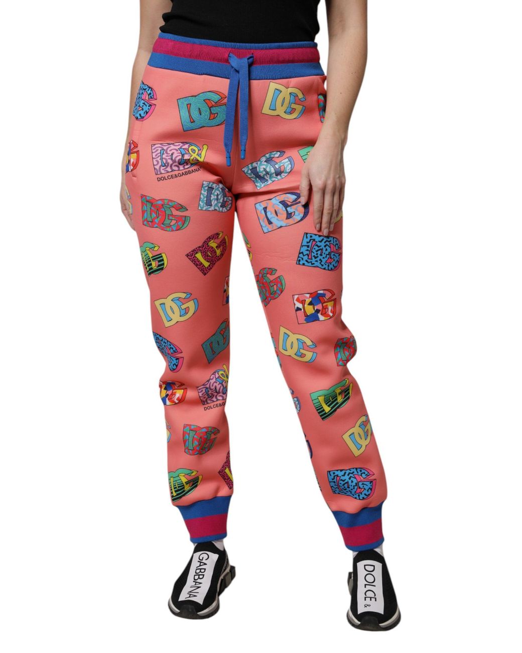Dolce & Gabbana Red Logo Monogram Jogger Sweatwomen's Pants