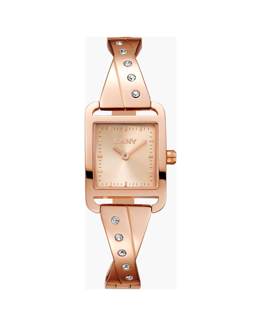 DKNY Natural Dkny Square Crystal Watch — Rose