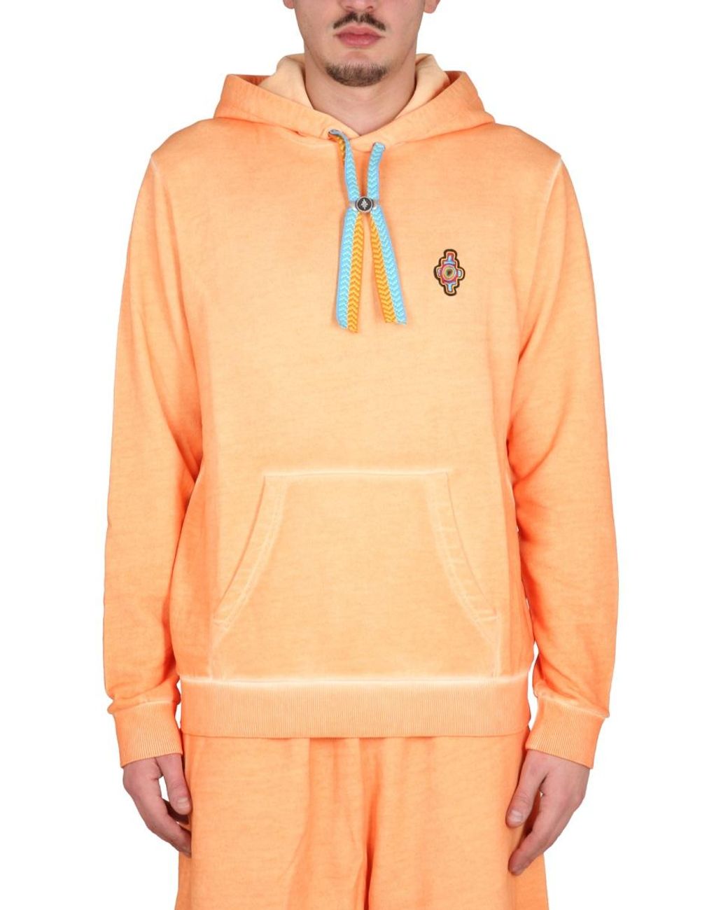 Marcelo Burlon Orange Sunset Cross Regular Sweatshirt Cotton Sweatshirts for men