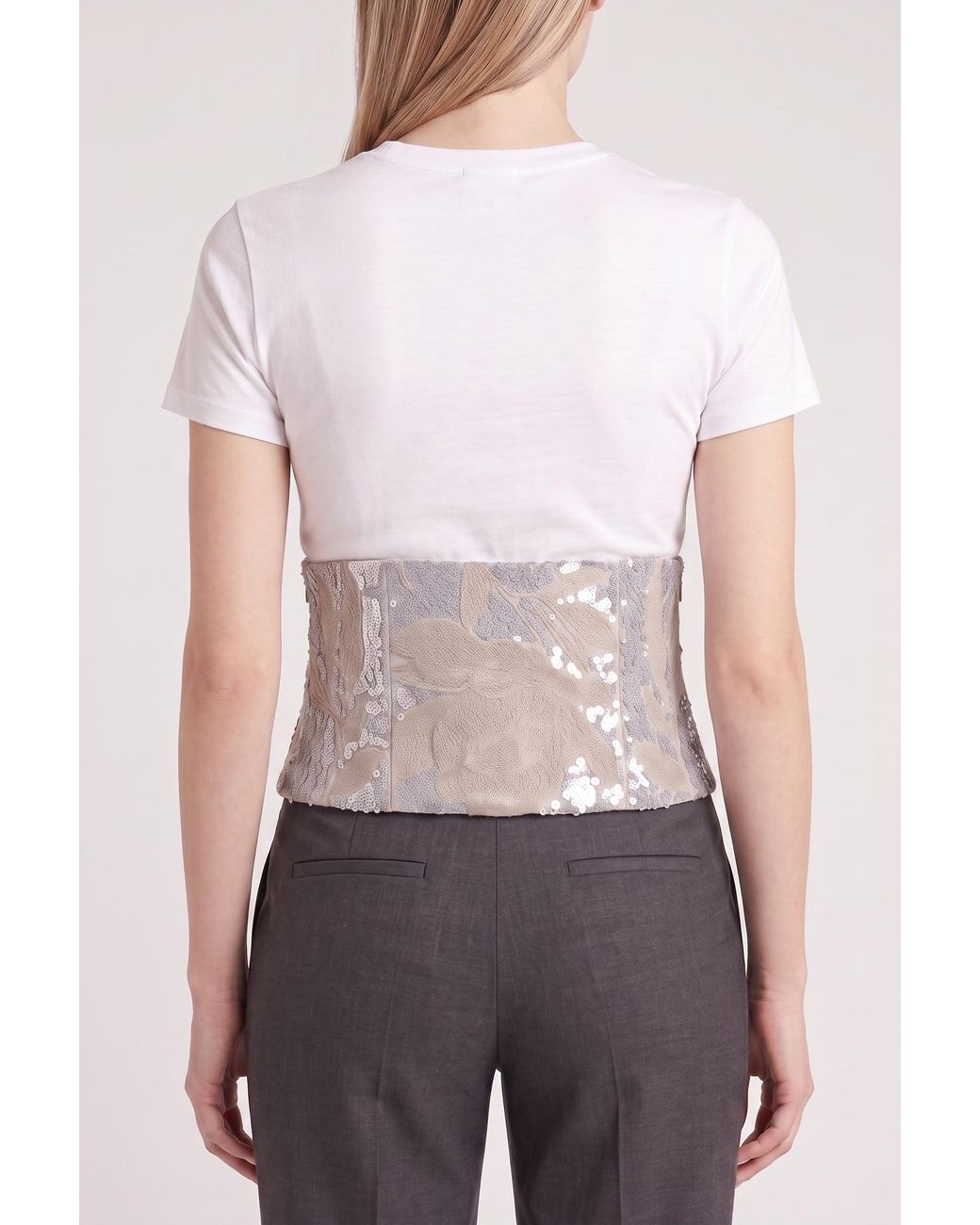 Brunello Cucinelli White Linen Corset Shirt