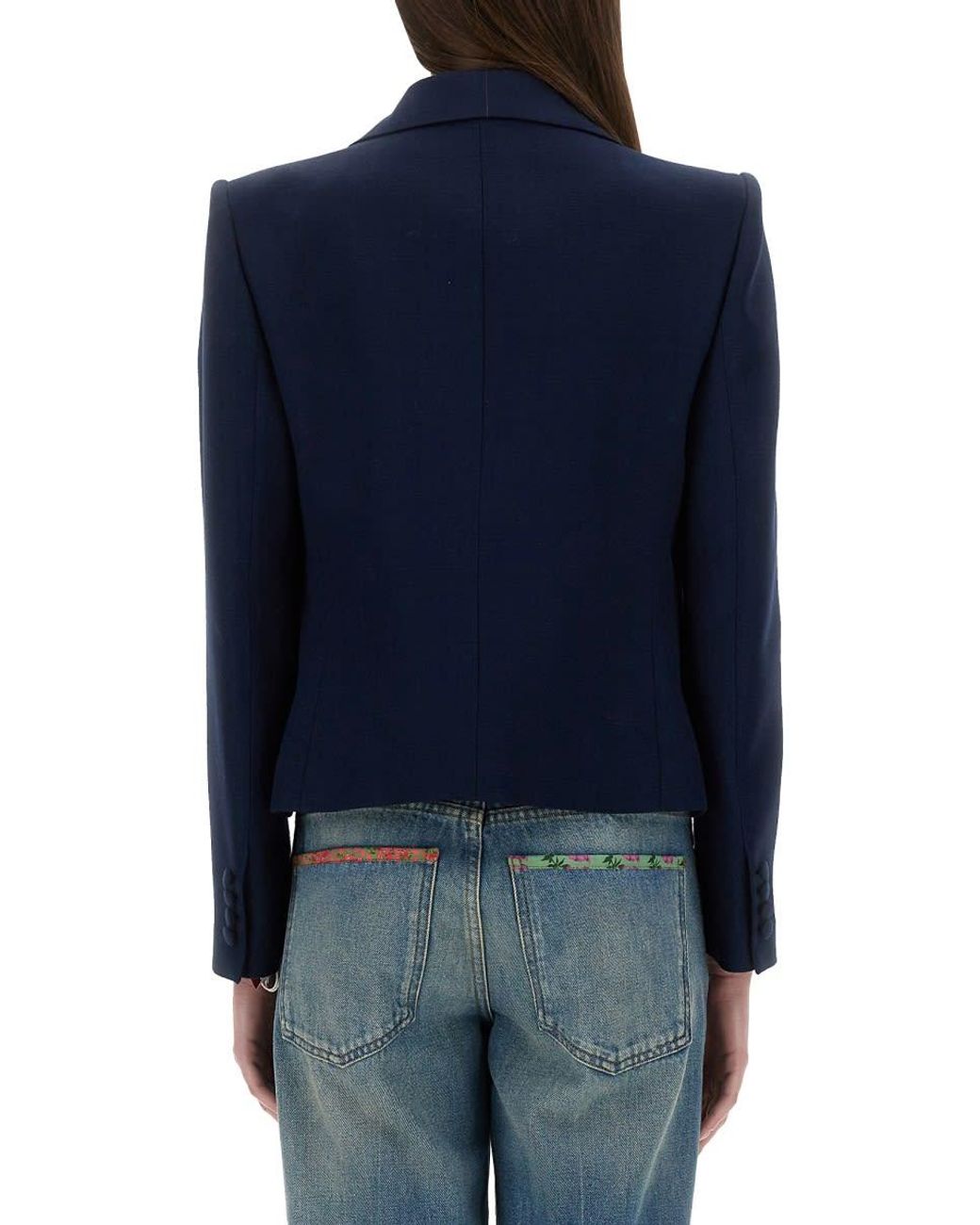 ジャケット Valentino Blue viscose jacket with bow Valentino Viscose Jacket With Duchesse Bow in Blue | Lyst