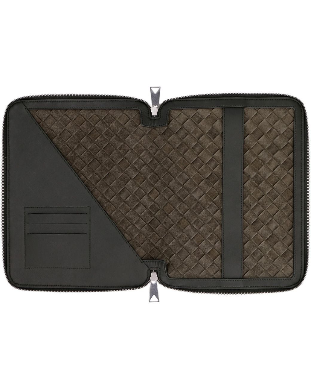 Bottega Veneta Gray Intrecciato Hydrology Document Case Pouch Calf Clutch Bags for men
